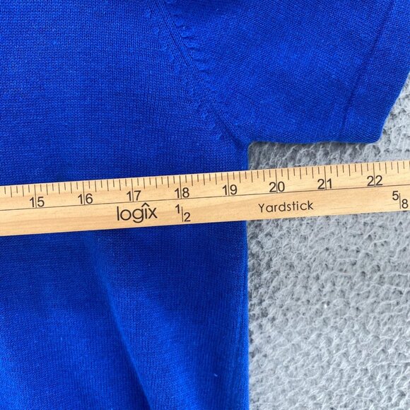 The Quacker Factory Sweater Womens Medium Blue Angel Sequin Short Sleeves NWT - Picture 8 of 11